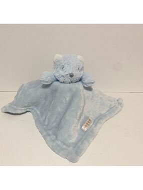 Blankets & Beyond Bear Lovey Blue Plush Security Blanket Cuddle Toy Soft Boy